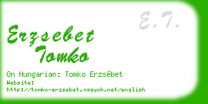 erzsebet tomko business card